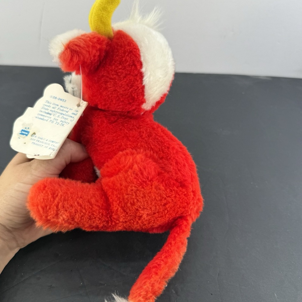 Vintage 1978 R. Dakin Bullseye Bean Bag Dream Red Bull Cow Stuffed Animal Toy - Picture 3 of 8